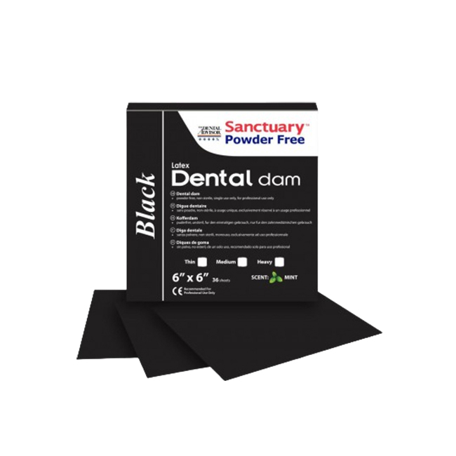Black Latex Dental Dams - коффердам с ароматом мяты, чёрный цвет, 152×152 мм, 36 шт. | Sanctuary Health (Малайзия) Black Latex Dental Dams - коффердам с ароматом мяты, чёрный цвет, 152×152 мм, 36 шт. | Sanctuary Health (Малайзия)