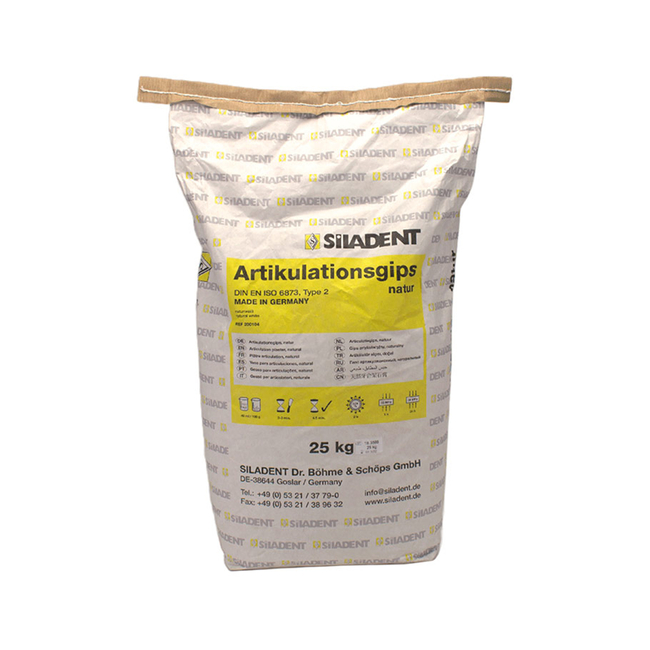 Artikulationsgips Nature - алебастровый гипс, цвет белый, 25 кг, класс 2 | Siladent (Германия) Artikulationsgips Nature - алебастровый гипс, цвет белый, 25 кг, класс 2 | Siladent (Германия)
