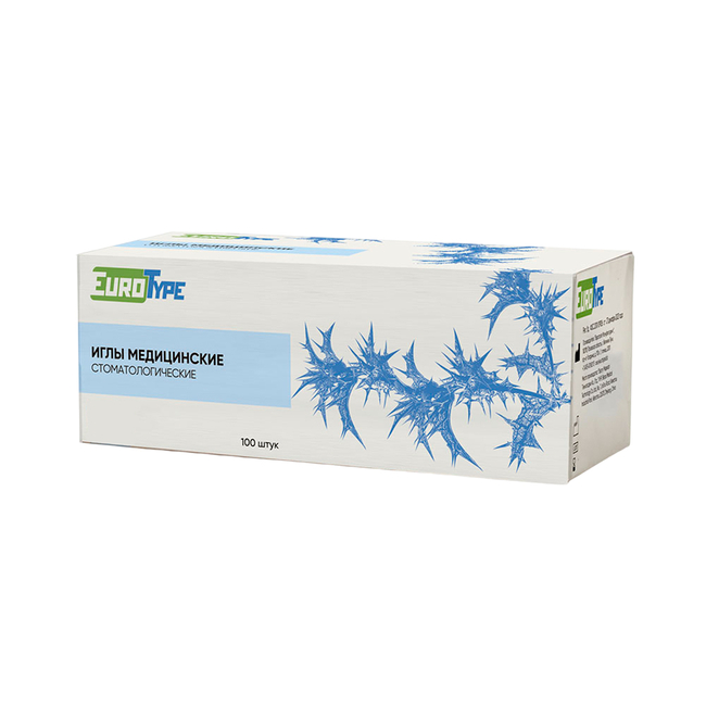 Карпульные иглы EuroType, размер 30G, 0,3х25 мм, 100 шт. | EuroType (Россия)