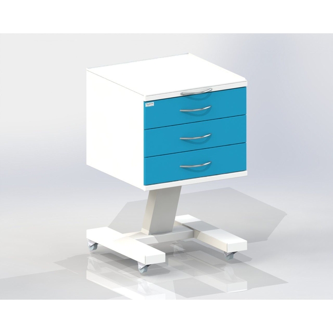 С3 - столик передвижной серия Стандарт со столешницей из стекла 5 мм, 3 выдвижных ящика | Виталия (Россия) С3 - столик передвижной серия Стандарт со столешницей из стекла 5 мм, 3 выдвижных ящика | Виталия (Россия)