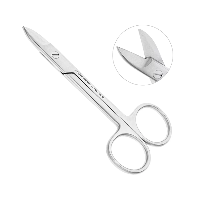 Ножницы коронковые прямые, 100 мм, зубчатые | HLW Dental Instruments (Германия)