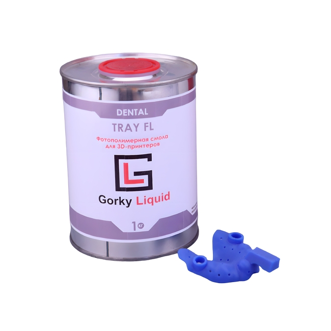 Gorky Liquid Dental Tray FL SLA - фотополимерная смола для стоматологии, цвет синий, 1 кг | Gorky Liquid (Россия) Gorky Liquid Dental Tray FL SLA - фотополимерная смола для стоматологии, цвет синий, 1 кг | Gorky Liquid (Россия)