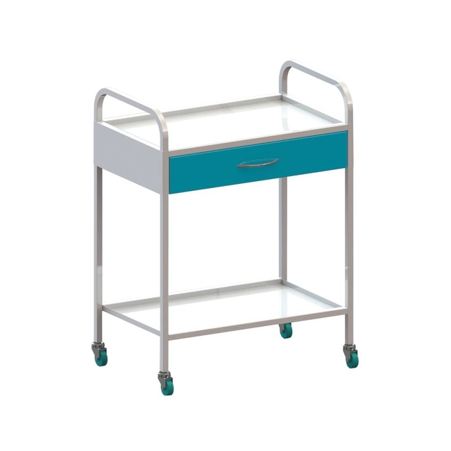 СИП2-я - столик передвижной инструментальный, 1 выдвижной ящик, полка из нержавеющей стали (700х440х925 мм) | Виталия (Россия)