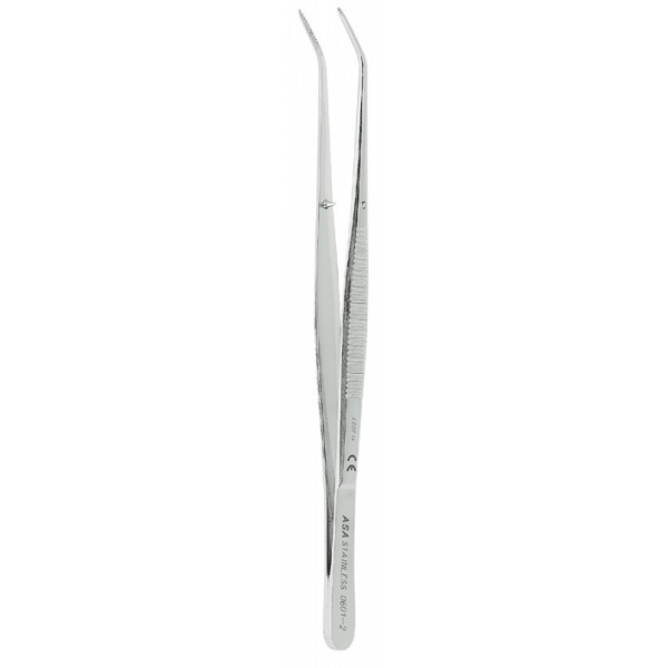 Пинцет анатомический изогнутый N2, 15 см., Asa Dental (Италия)