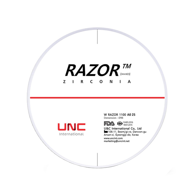 Razor 1100 - циркониевый диск однослойный, монохромный, диаметр 98 мм, толщина 25 мм | UNC (Ю. Корея)