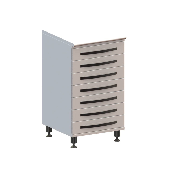 Т7 - тумба напольная на хромированных ножках серия Люкс, 7 выдвижных ящиков | Виталия (Россия)