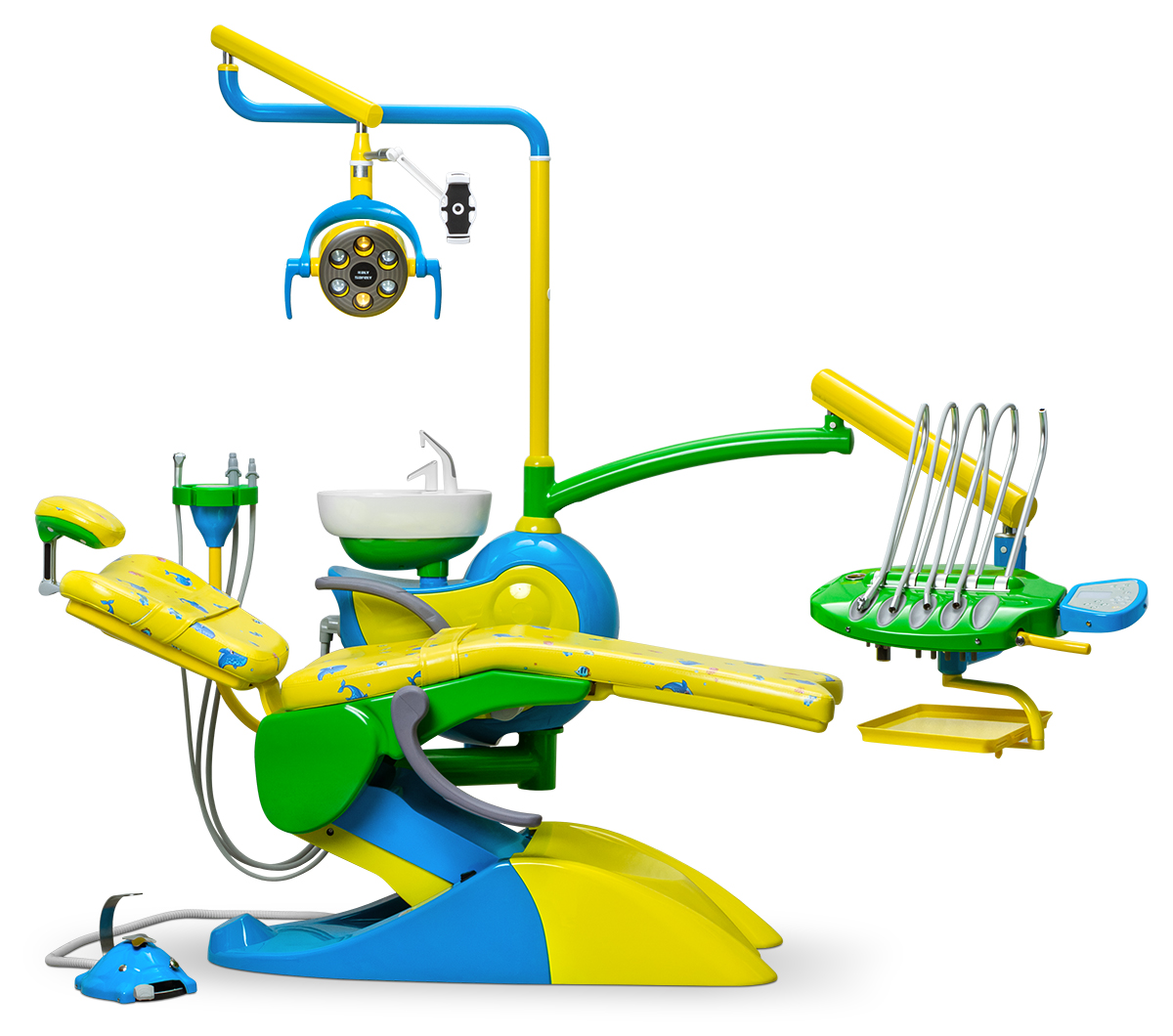 Стоматологическая установка Safety M10 верхняя подача, Детская желтая