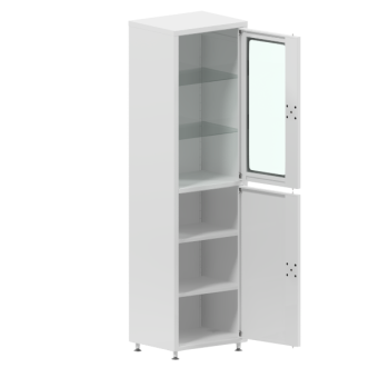 Шкаф медицинский двухсекционный одностворчатый СКБ-1СМ Шкаф медицинский двухсекционный одностворчатый СКБ-1СМ